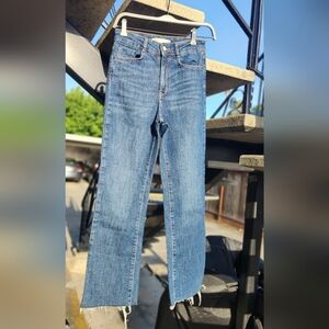 Zara Straight Leg High Rise Blue Jeans | Size 2 (USA)
